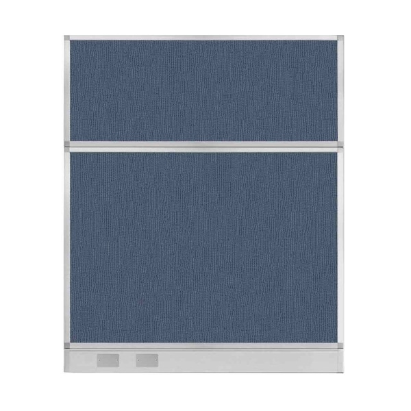 Hush Panel Configurable Cubicle Partition 5' x 6' Ocean Fabric w/ Cable Channel